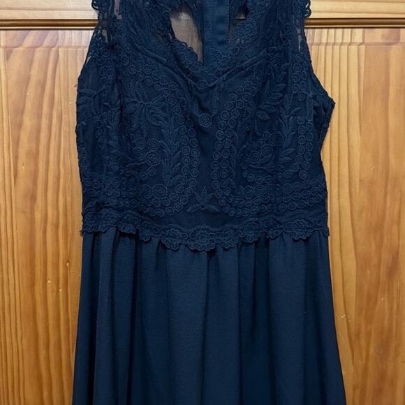 Divided Dresses & Skirts - Divided Black Lace Top Dress With Flowy Bottoms Size US 14